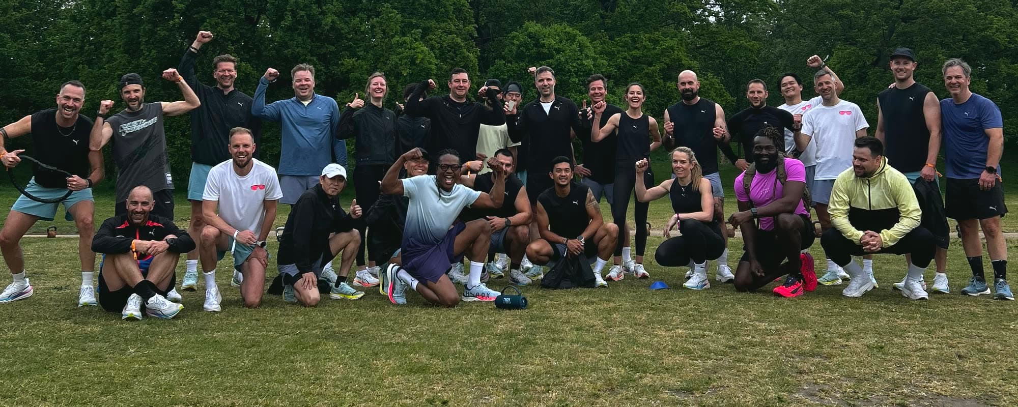 The BMF Hyde Park crew celebrating after a session