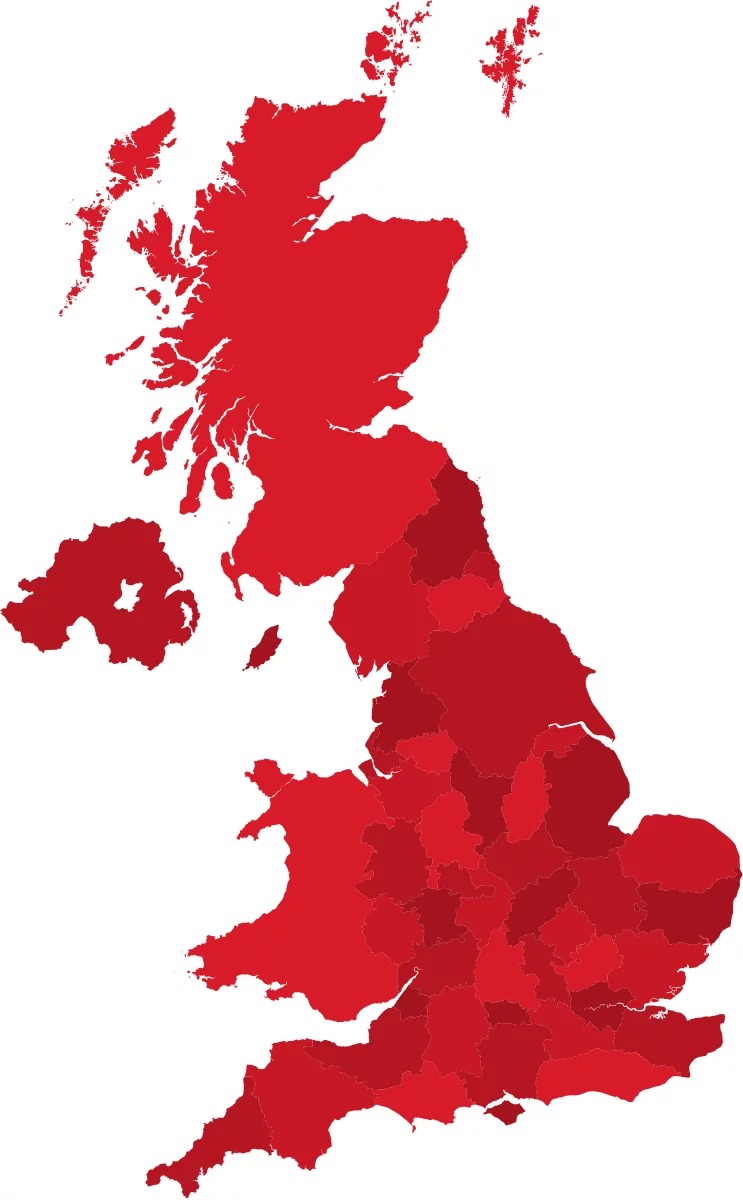 UK counties map updated 270819